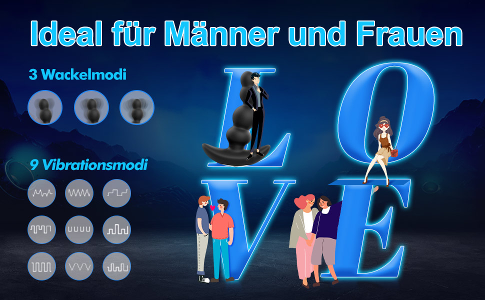 Analvibratoren mit APP Fernbedienung, Buttplug Prostata Stimulator Analspielzeuge mit 9 Vibrationsmodi 360° Rotierender Analkugeln Analplugs 9 2sg5wnwz 4667