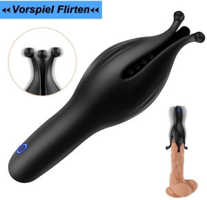 Penis Vibratoren, Eichel Vibrator Penis Trainer Massager Sexspielzeug Masturbator für Männer, Klitorisstimulator und Nippel Vibratoren für Frauen, Schwarz 6 5ea2m57w 14664