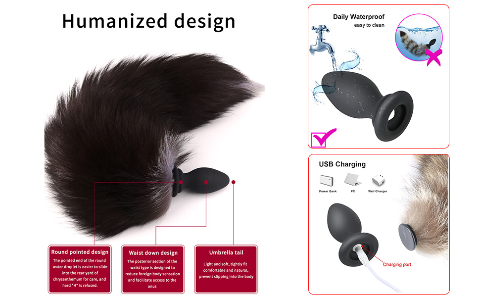 10 Vibrierende Silikon Anal Plug Vibratoren Austauschbare Fuchsschwanz Vibrator Butt Dildo Anaal Vibration Anus Dilatator Stecker Faux Fox Tail (Mit Fernbedienung) 10 8885m032 11971