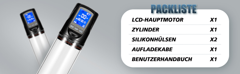 Elektrische Penispumpe Penis Erektion Penisvergrößerung mit Elektromotor und Super-Saugkraft Vakuumpumpe 12