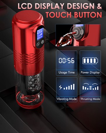 Automatischer männlicher Masturbator – Männlicher Masturbator mit 10 Vibrations- und 6 Schubmodi, LCD-Display Erwachsene Männlich Sexspielzeug für Männer Taschenmuschi, Männlicher Stroker 3D Realistische Ärmel Blowjobsex Maschine für Männer 7