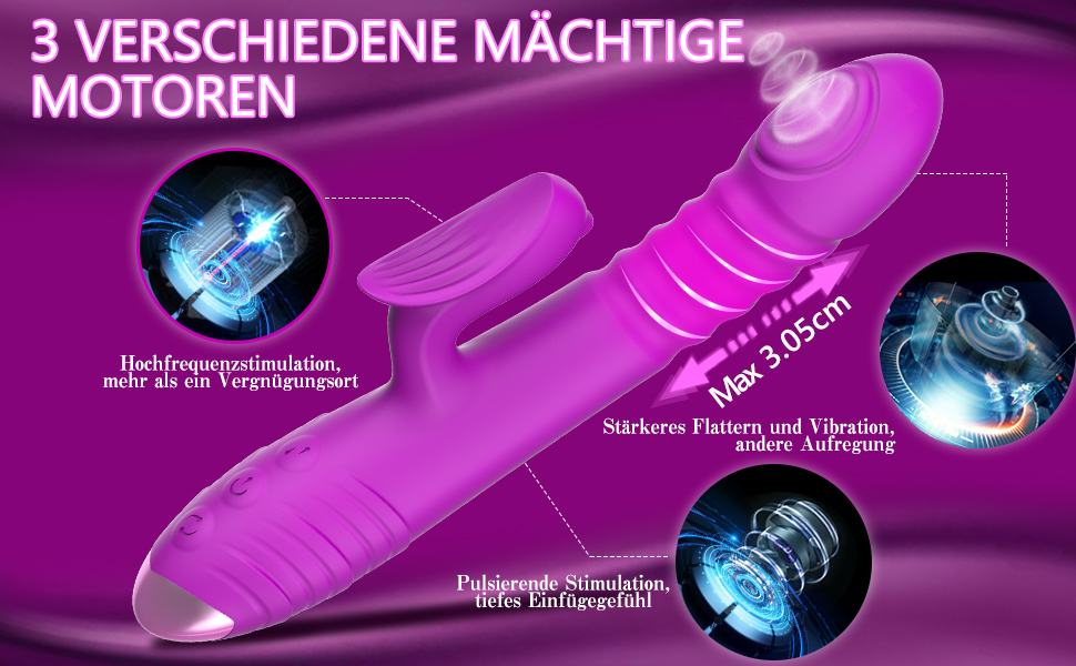 G-punkt Klitoris Vibratoren für Sie mit Flatternden und Stoßfunktion 6