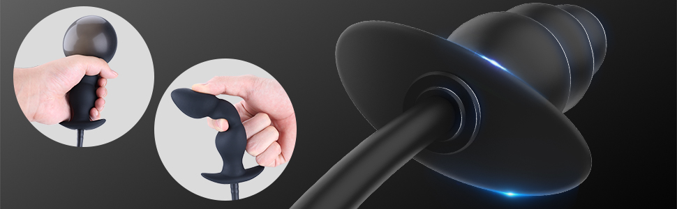 Silikon Analplug Aufblasbar Sexspielzeug Frauen Männer Anal Pump Plug mit Überfüllsicherung Ventil Analsexspielzeug Analplug Anal Dilatation 11