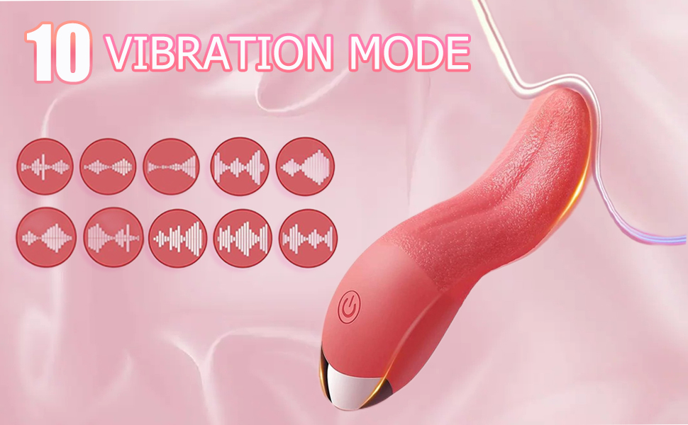 Klitoris Zungenvibrator für sie, G-punkt Vibratoren Klitoris Nippel Stimulator mit 10 Schwingvibration Silikon Blowjob Vaginal Massagegerät Oral Dildo 8 djecz79o 525