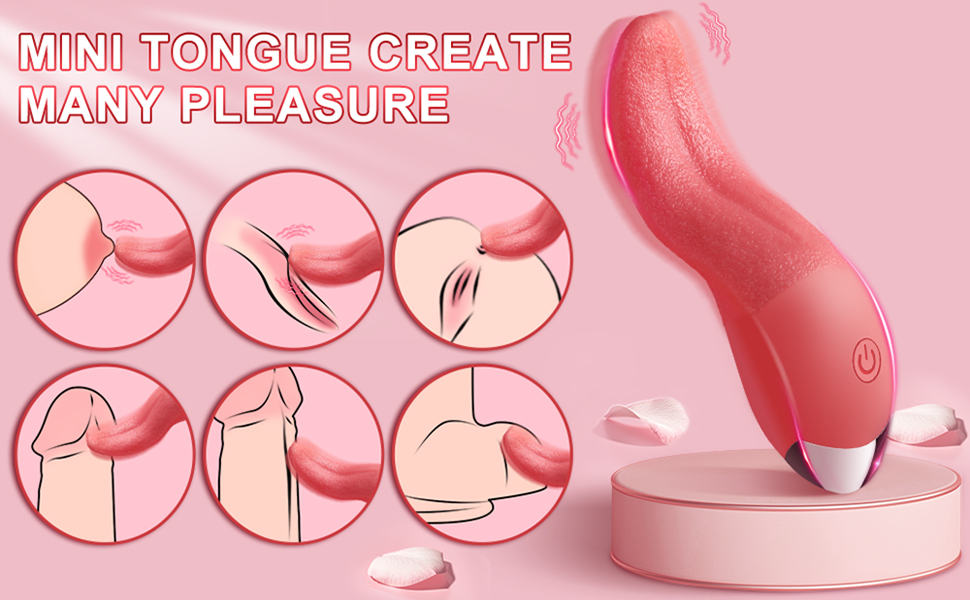 Klitoris Zungenvibrator für sie, G-punkt Vibratoren Klitoris Nippel Stimulator mit 10 Schwingvibration Silikon Blowjob Vaginal Massagegerät Oral Dildo 9 djecz79o 526