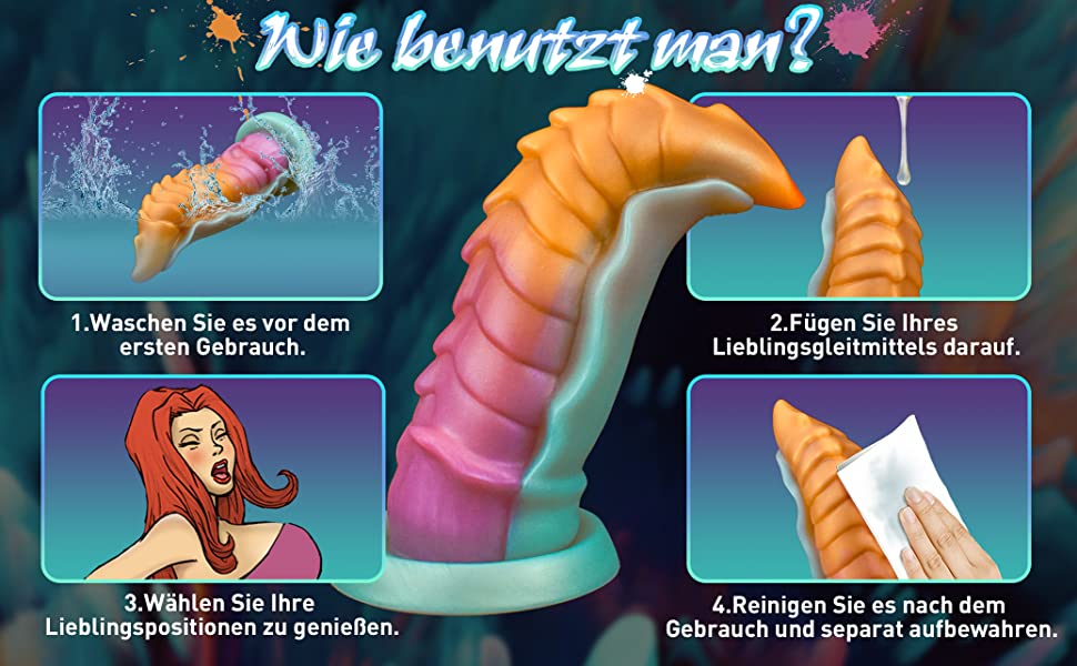 Realistischer Dildo mit starkem Saugnapf, 20.6 cm Riesiger Silikon Dildo Weiches Alien Drachen Dildo Analplug Prostata Stimulation 11 f3r751vv 488