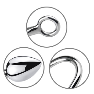 Analhaken Bondage Anal Hook 24 cm mit 3 Wechselkugeln Ø 26.5mm,34mm,40mm Kugel Stahl Metall Buttplug Hook (Klein+Medium+Groß) 11 ffefol9w 2904