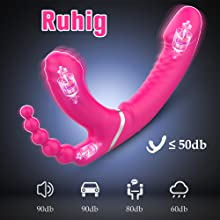 Dreifacher Vibratoren für Sie Klitoris und G-Punkt, Paar Vibratoren Klitoris Stimulator mit 7*3 Starke Stimulation, Silikon Realistischer Doppeldildo 11 frhjbcdb 2181