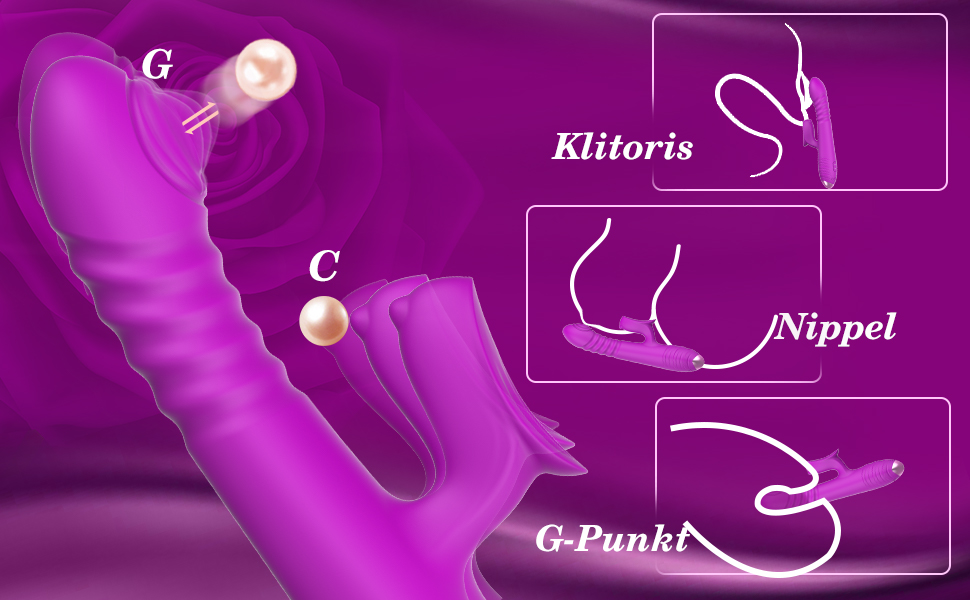 G-punkt Klitoris Vibratoren für Sie mit Flatternden und Stoßfunktion 9 ime4ktms 8206
