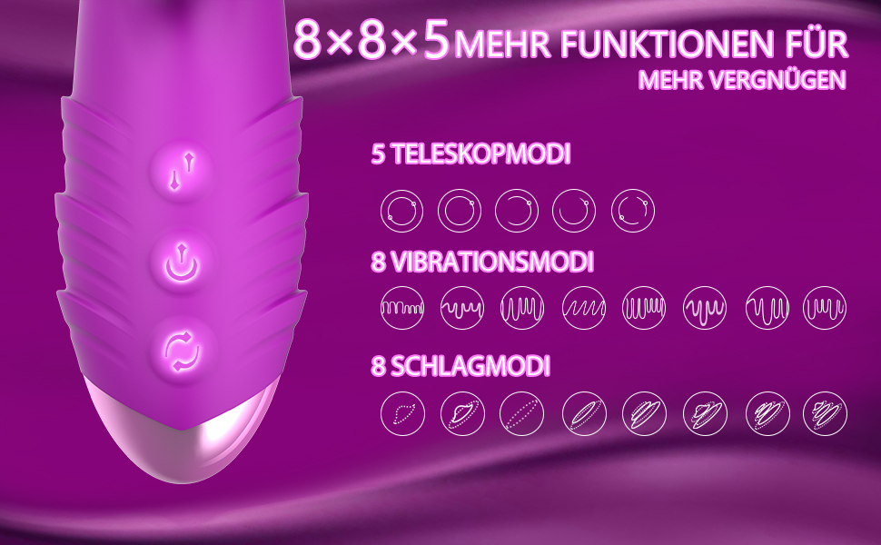 G-punkt Klitoris Vibratoren für Sie mit Flatternden und Stoßfunktion 10 ime4ktms 8210