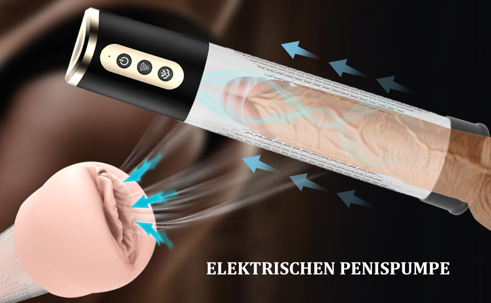 Elektrische Penispumpen, Sexspielzeug für Männer Erektion Penisvergrößerung, 4 Saugstufen Penis Vakuumpumpe Masturbator für Mann 7