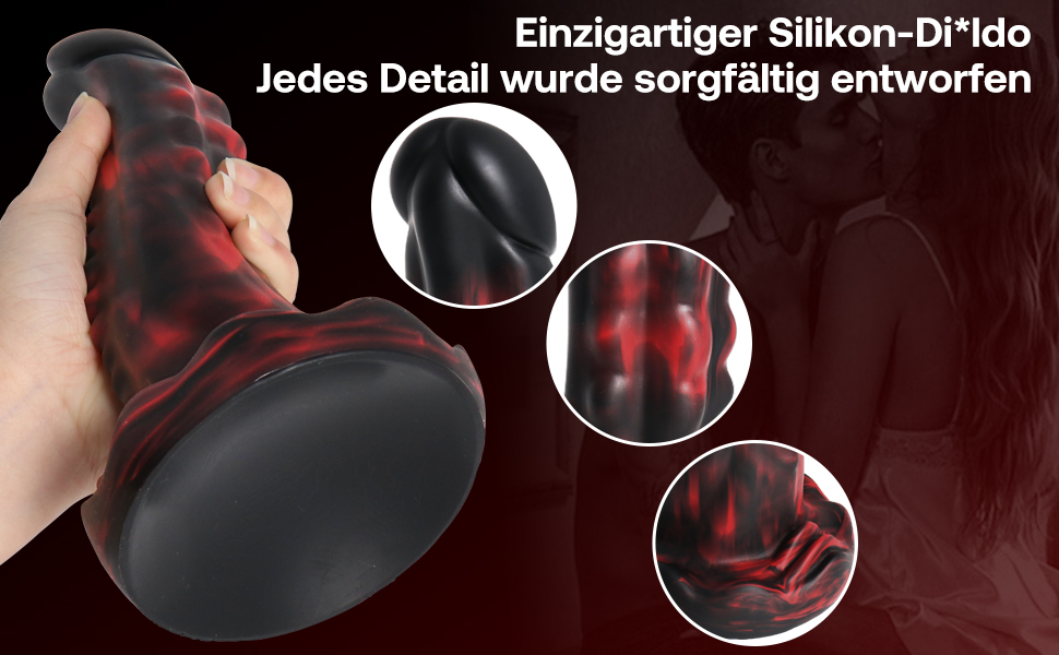 Realistischer Dildos mit starkem Sauger, Monster Dildo Anal Plug Farbmischung Weiches Silikon Analdildo 22 cm G-Punkt-Dildo Prostata Massager 8