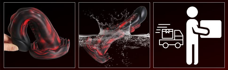 Realistischer Dildos mit starkem Sauger, Monster Dildo Anal Plug Farbmischung Weiches Silikon Analdildo 22 cm G-Punkt-Dildo Prostata Massager 11