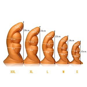 Analplug unebene Oberfläche Dildo breit groß Anal Expansion mit Kugeln Silikon Buttplugs XXL: 9,2 cm x 28 cm 1510g 5 lwqm04md 3284