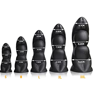 Analplug unebene Oberfläche Dildo breit groß Anal Expansion mit Kugeln Silikon Buttplugs XXL: 9,2 cm x 28 cm 1510g 6 lwqm04md 3286