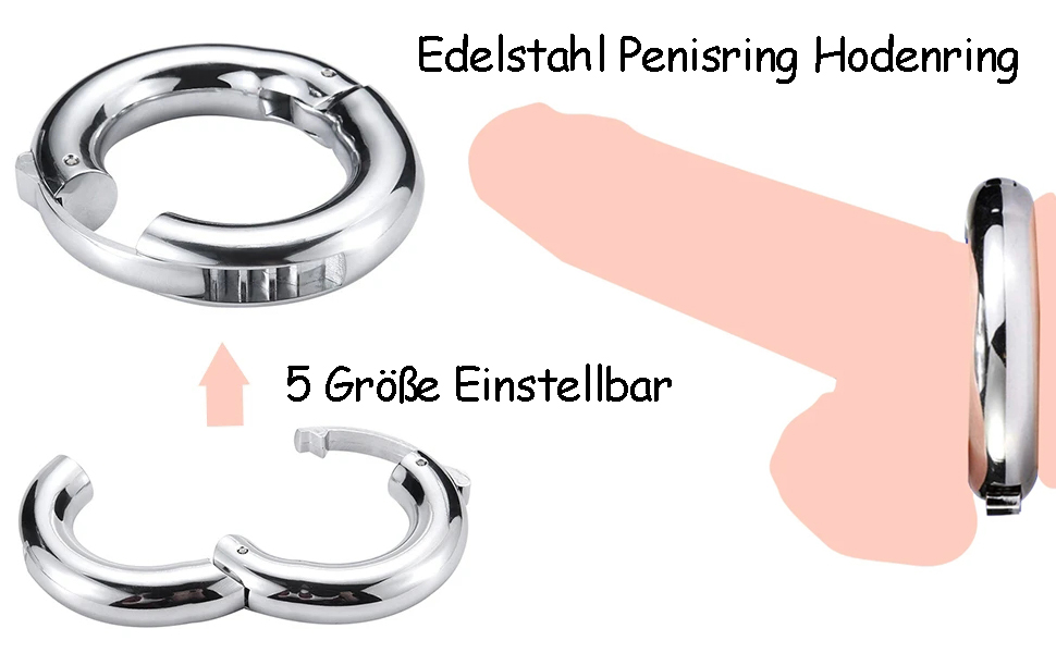Verstellbarer Penisbindungsring aus Edelstahl Metall Penis Ring Cock ringe Eichel Ring Vorhaut-Ring 7 myplvtvs 13628