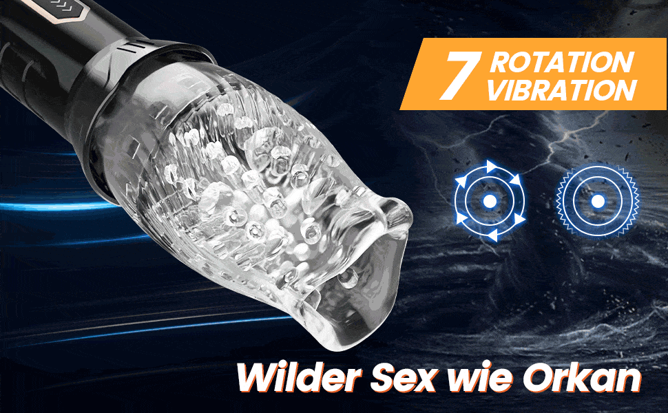 2 IN 1 Oralsex Cup Masturbator 7 Rotation 7 Vibration 9