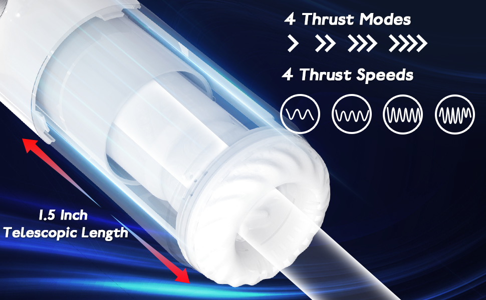 Automatischer stoßender männlicher Masturbator Cup mit 4 Druckmodi und 4 Teleskopgeschwindigkeiten 9 nbil6clj 13462