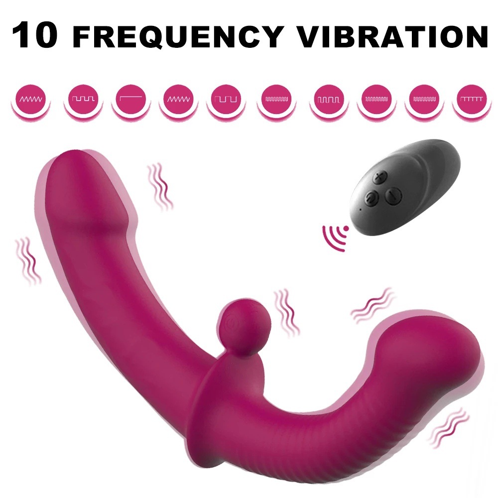 Strapless Strapon mit 10 Vibration 7