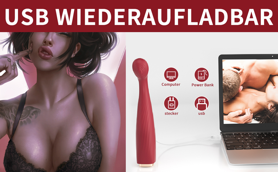 Vibratoren für Sie Klitoris und G-punkt, Rote Silikon Analvibrator Masturbation Stimulation Rabbit Vibrator mit 16 Vibrationsmodi Klitorisstimulation Sexspielzeug für Frauen und Paare 11 nz8ug3sw 13992