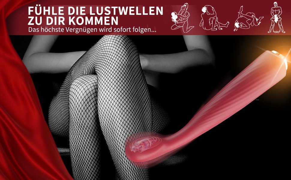 Vibratoren für Sie Klitoris und G-punkt, Rote Silikon Analvibrator Masturbation Stimulation Rabbit Vibrator mit 16 Vibrationsmodi Klitorisstimulation Sexspielzeug für Frauen und Paare 12 nz8ug3sw 13993