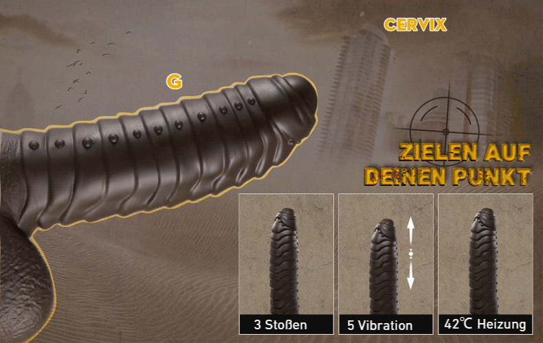 PANGOLIN 3 IN 1 Braun-schwarzer Realistischer Dildo mit Beulen 7 p1rcffkd 455