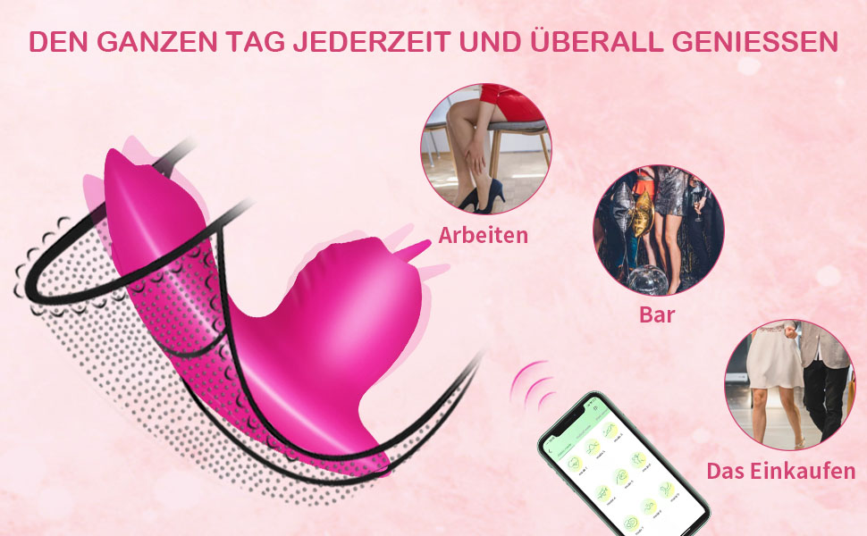 Butterfly Vibrator Lecken Klitoris Leise Vibratoren mit APP & Fernbedienung, Bluetooth Paarvibrator Mini Dildo Auflegevibrator mit 10 Stark Modi 7 r8l6n3op 12970