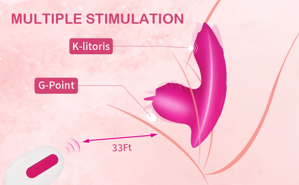 Butterfly Vibrator Lecken Klitoris Leise Vibratoren mit APP & Fernbedienung, Bluetooth Paarvibrator Mini Dildo Auflegevibrator mit 10 Stark Modi 9 r8l6n3op 12972