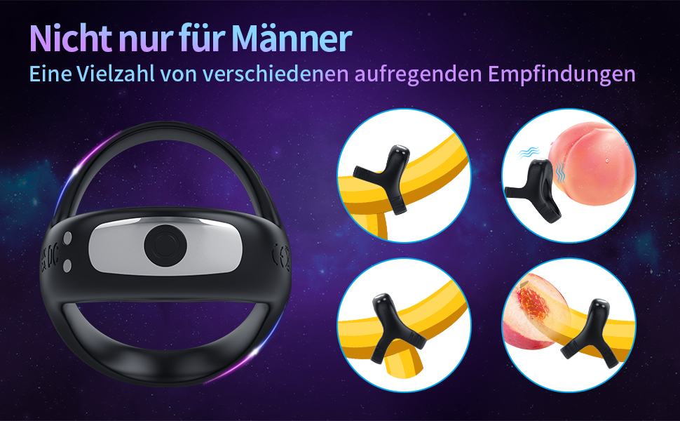 Vibrierender Penisring, Silikon Dual Penisringe Vibrator mit 9 Vibrationsmodi für Perineum Klitoris Stimulation 10 rtlea5gi 13685
