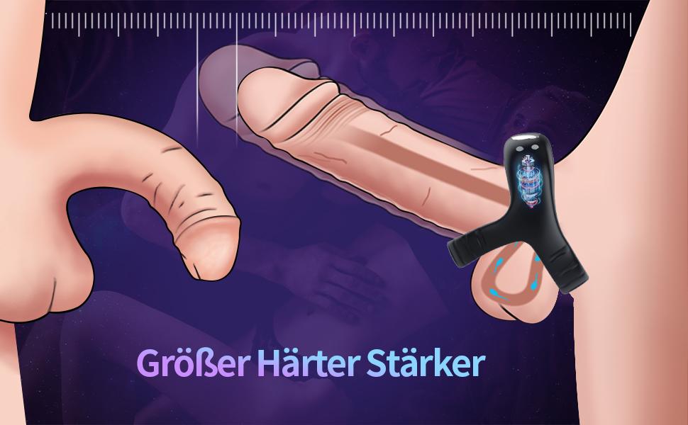Vibrierender Penisring, Silikon Dual Penisringe Vibrator mit 9 Vibrationsmodi für Perineum Klitoris Stimulation 11 rtlea5gi 13686