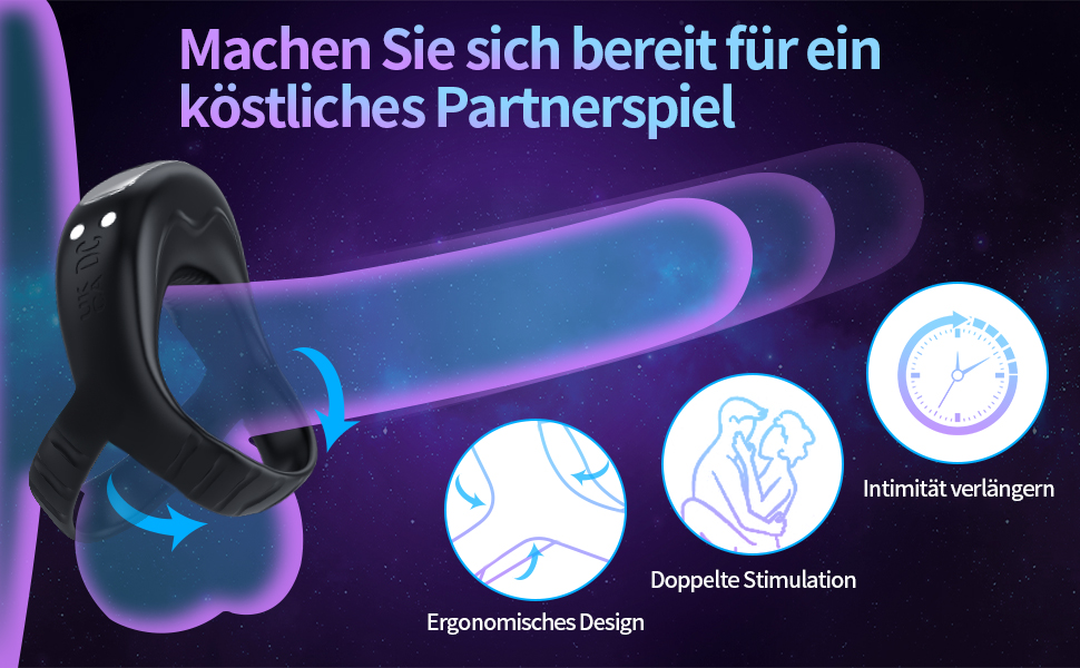 Vibrierender Penisring Silikon Dual Penisringe Vibrator Mit