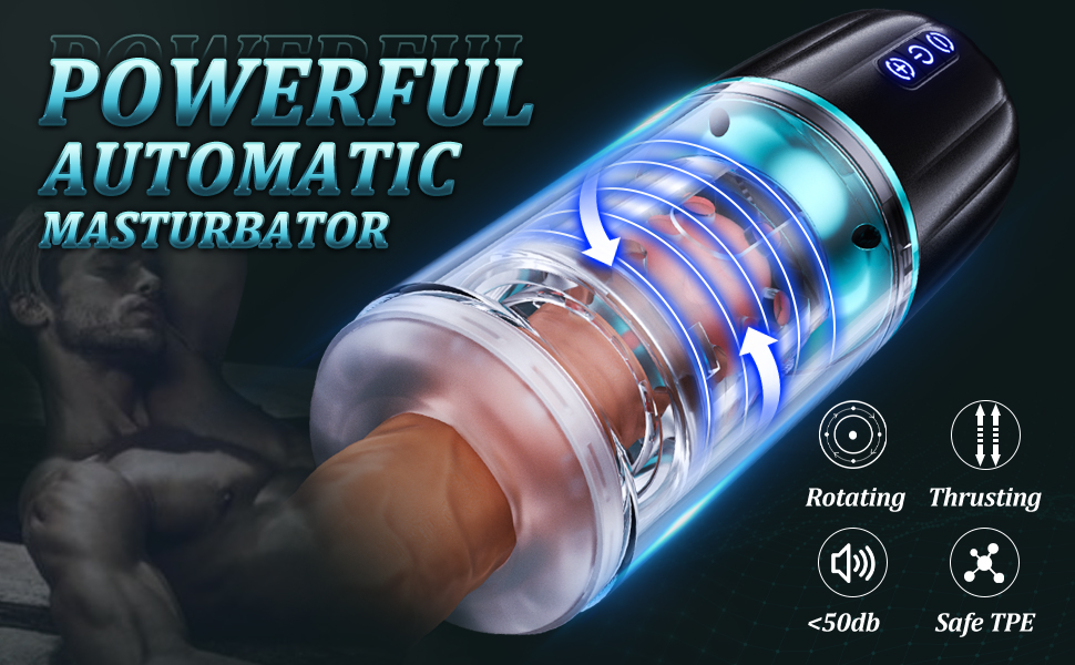 Elektrischer Mastubrator Mann,Sex Spielzeug für Männer 7 Schub und Rotationsfunktionen,50 dB Superleise Freihändige,Handfrei,Auto Masturbiere für Männer,3D Vagina Penis Stimulator Blowjob Spielzeug 8