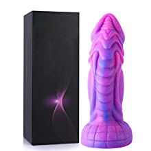 Realistischer Dildo, mittelgroßer lila Sternendildo, 8 Zoll gebogener Silikondildo mit Saugnapf 12 stfdz2lt 10955