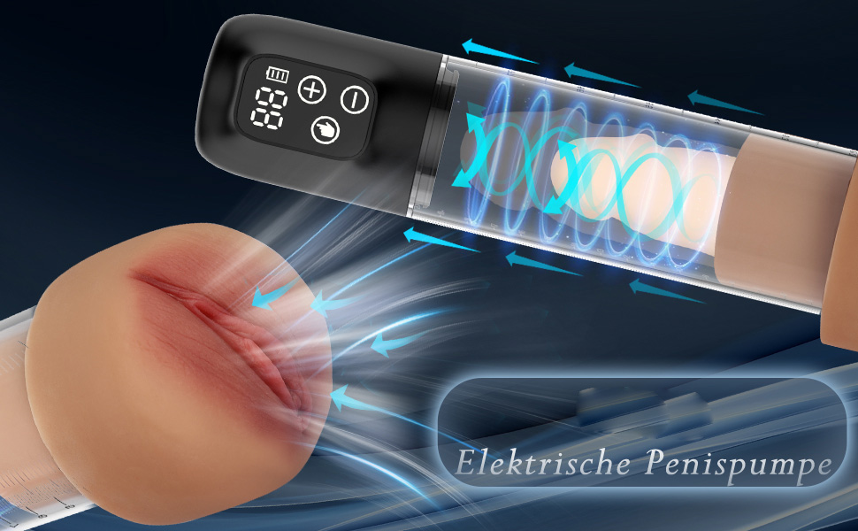 Penispumpen für Penisvergrößerung Penis Erektion, Elektrische Penis Vakuumpumpe mit 6 Saugstufen, Penis Pumpe Masturbator mit 2 Silikonhülsen 8 u3pi865j 9802