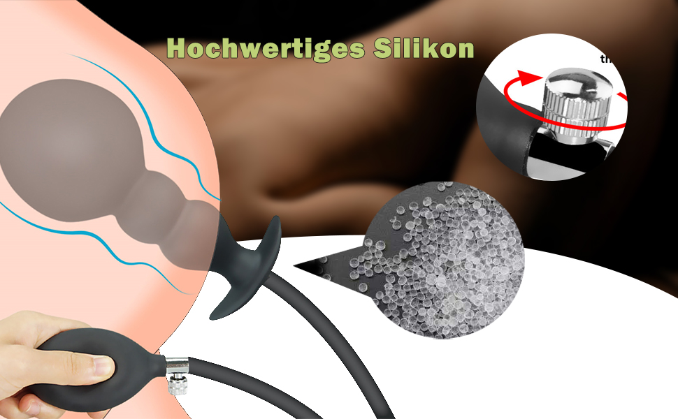 Aufblasbare Anal Рlug mit Pumpe Εxpandable Pumpe Air-gefüllt Dildo, Silikon Anal Dilatation Massager (Ohne Stahlkugeln) 8 vb8hthsk 3340