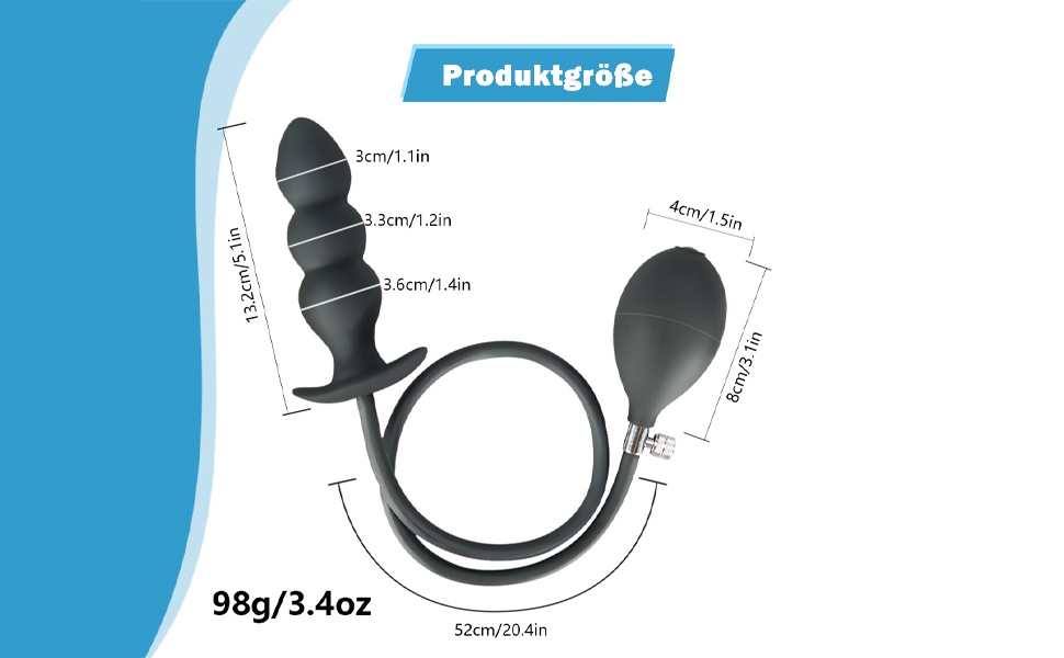 Aufblasbare Anal Рlug mit Pumpe Εxpandable Pumpe Air-gefüllt Dildo, Silikon Anal Dilatation Massager (Ohne Stahlkugeln) 9 vb8hthsk 3341
