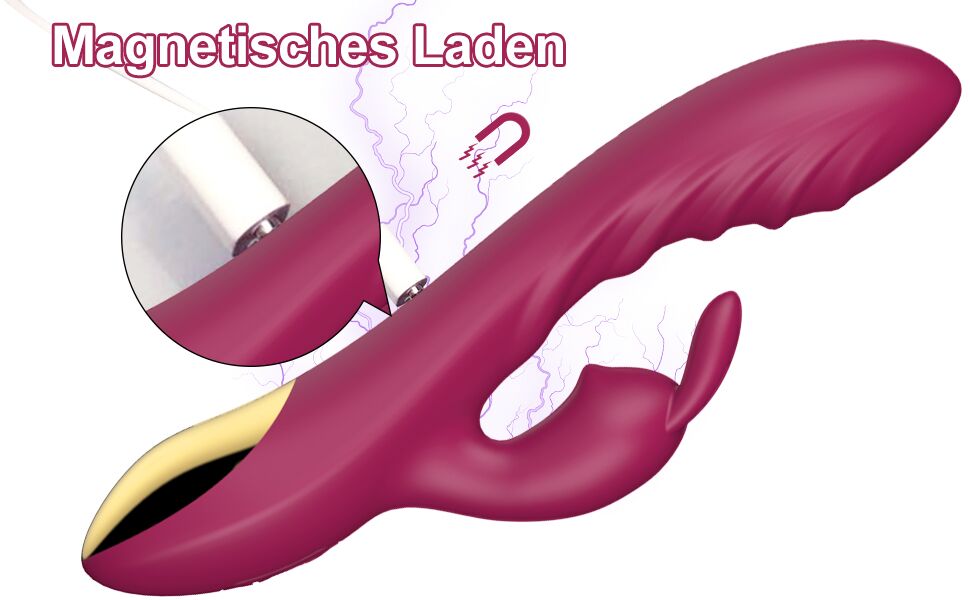 G-Punkt Silikon Vibrator Rabbit Vibratoren für sie mit Stoßfunktion, Erotik Paarvibrator Wasserfeste Doppelkopf Klitoris Vibratoren, Leise Sexspielzeug für Frauen und Paare mit 12 Modi 8 vir0i4v8 8315
