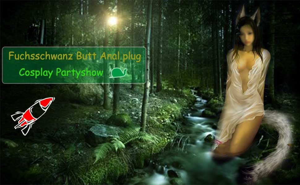 Analplug Paaren Cosplay mit Fuchsschwanz+Plüsch Katze Ohren Stirnbänder Haarschmuck Sex Spielzeug 4 PCS (pink) 12 wc66laic 12038