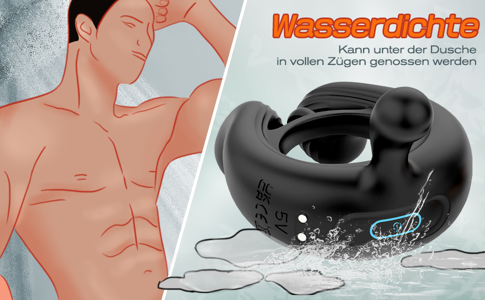 Penisring vibrator, Penisring Vibratoren für Männer Penis Massagegerät für Langwährende Erektion,Silikon Cockring sex spielzeug für die männer mit 9 Vibrationsmodi 6 wewaufsm 13828