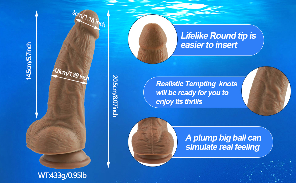 Riesiger Realistischer Dildo, 20,5 CM XXL Silikon Analdildo mit Starkem Saugnapf 10 wmrkcyt9 3461