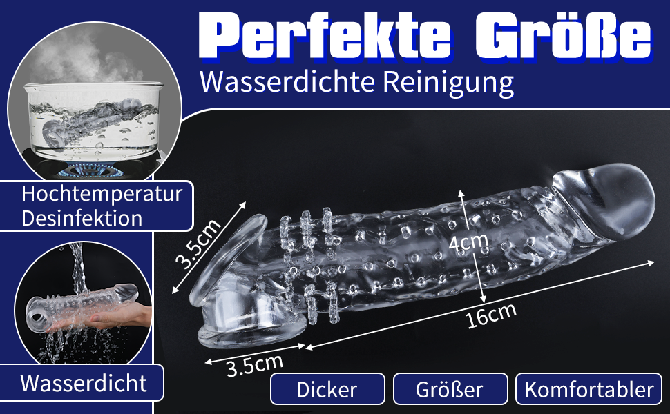 Neu! Penismanschetten mit Rutschfest Verdickt Hodenring, Sexspielzeug für Männer Extrem Penishülle 9