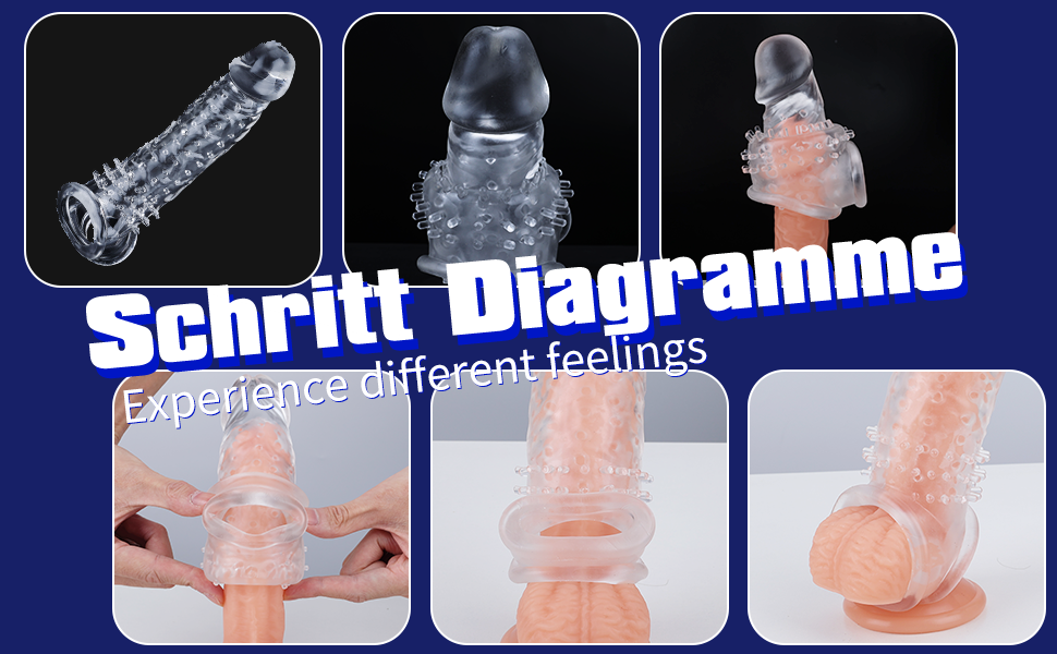 Neu! Penismanschetten mit Rutschfest Verdickt Hodenring, Sexspielzeug für Männer Extrem Penishülle 10