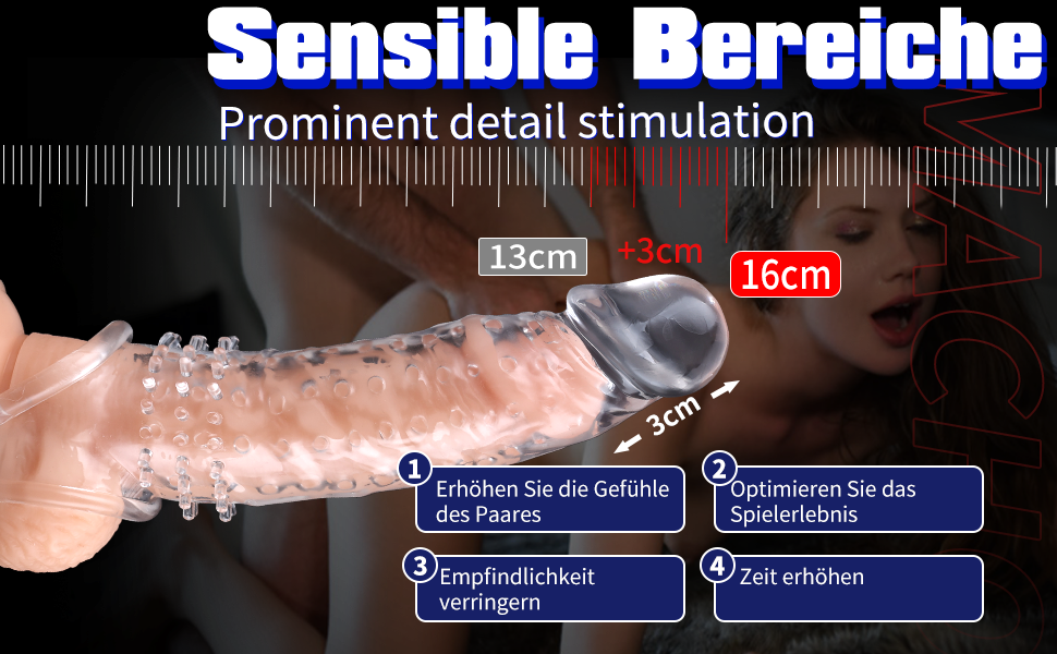 Neu! Penismanschetten mit Rutschfest Verdickt Hodenring, Sexspielzeug für Männer Extrem Penishülle 11