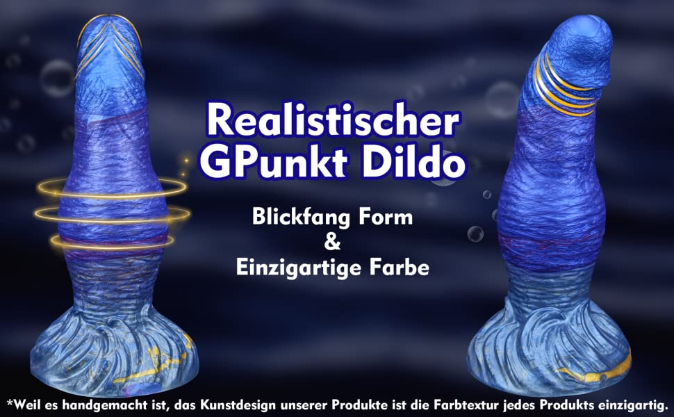 Murloc Realistischer Dildo Analplug mit Starkem Saugnapf, 20.5cm*6.1cm Dick Analdildo 9