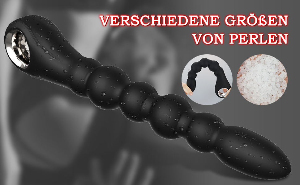 Deluxe Analkugeln Vibratoren Analplug mit Ziehen Ring Griff Buttplug Prostata Stimulator mit 2 Super Motor und 3 * 9 Vibrationsmodus 8