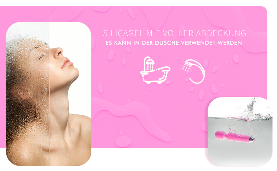 Massagestab Handheld Silikon Massagegerät ,Leises und Starkes 20 intensiv Vibrationsmodi massager 9 yp7oj9k0 12783