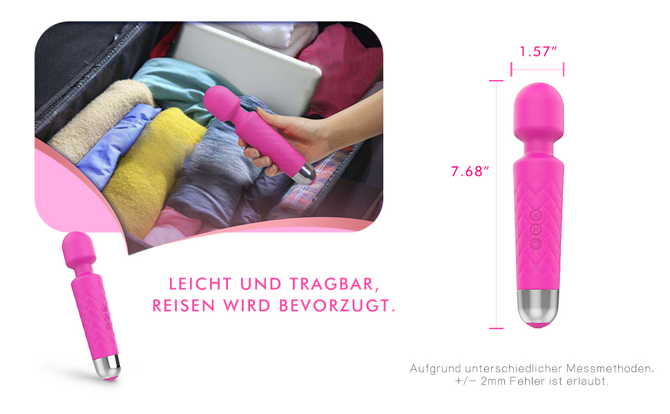 Massagestab Handheld Silikon Massagegerät ,Leises und Starkes 20 intensiv Vibrationsmodi massager 10 yp7oj9k0 12787