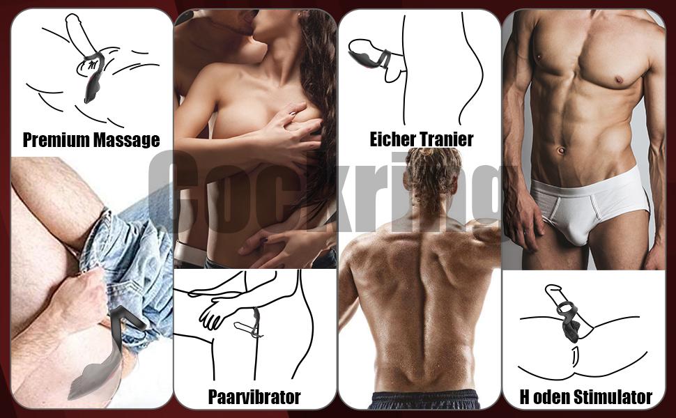 Anal Vibratoren mit Dual Penisringe,Penisring Vibrator mit Hoden 10 Vibrations,Cockringe zur Potenzsteigerung 9