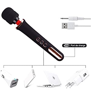 Massagestab,Kabelloser Massagestab,Handheld Silikon Massagegerät Mit 5 * 10 Vibrationsmodi 11