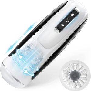 Automatischer Masturbator Cup Elektrischer Masturbieren Mann Sexspielzeug für Männer mit 10 Streckfrequenzen und Drehungsmodi Realistische Penis Stimulator mit Sexy Stimme Erotik